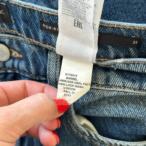 Banana Republic High Rise Barrel Fit Jeans Hemlock Wash 28 - Picture 10 of 10